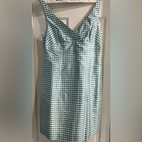 Beautiful Gingham Print Dress Blue & White - Picture 7 of 7